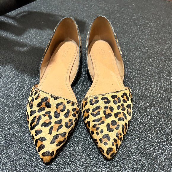 J. Crew D'Orsay Leopard Print Flats